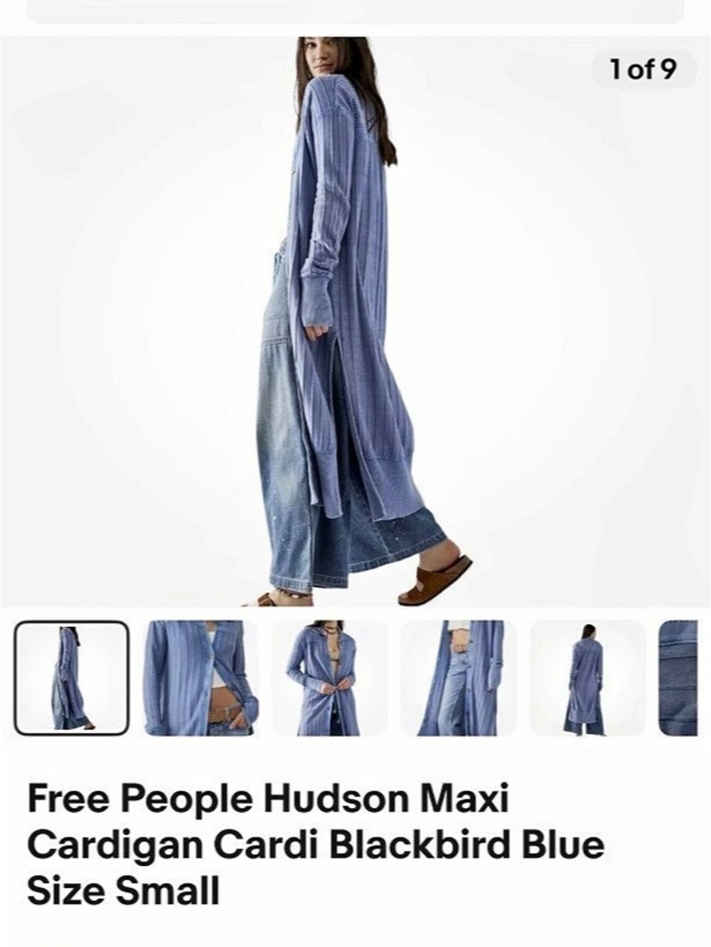 Free People Hudson Maxi Cardigan Maxi Cardigan Dress Blue Size Small Like New
